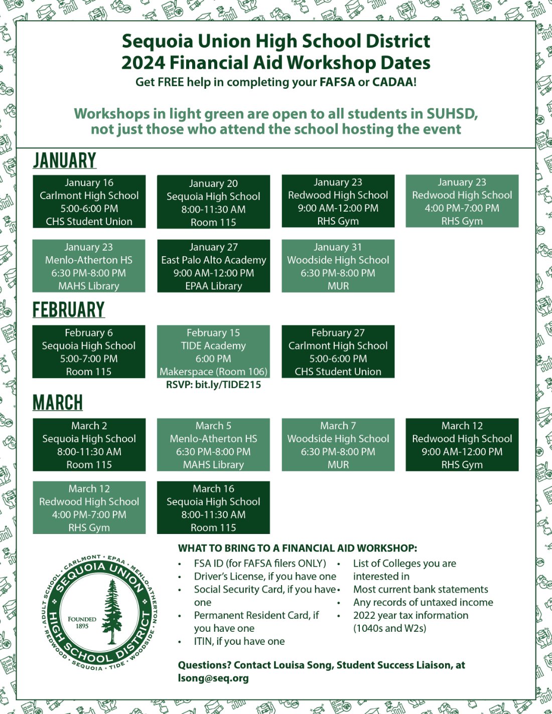 Financial Aid Workshops Flyer